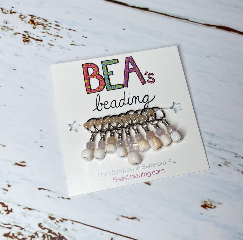 Bea's Beading Conch Handmade Knitting Stitch Markers – KittyBea Knitting